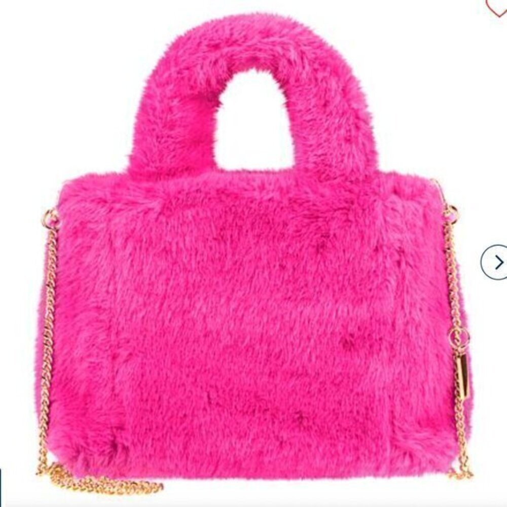 G by Giuliana HOT PINK  Faux Fur Crossbody Tote  nwt